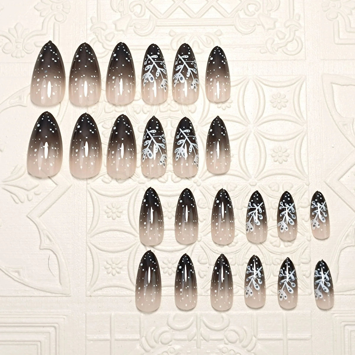 Press-On Nails Ombre Floral 24-Count Easy Application