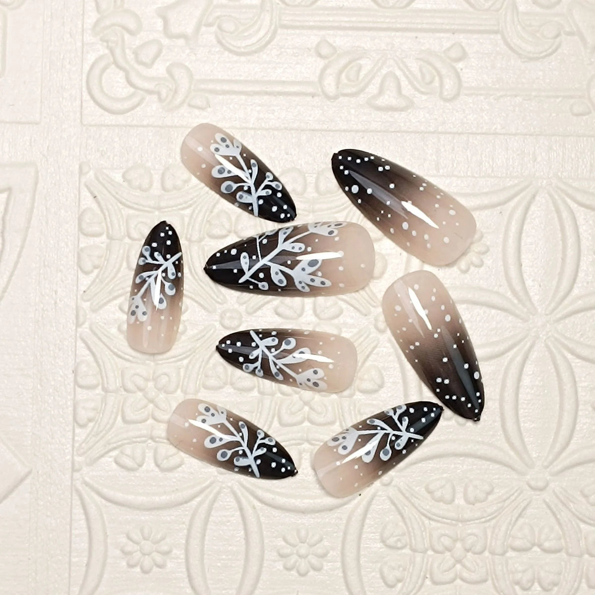 Press-On Nails Ombre Floral 24-Count Easy Application