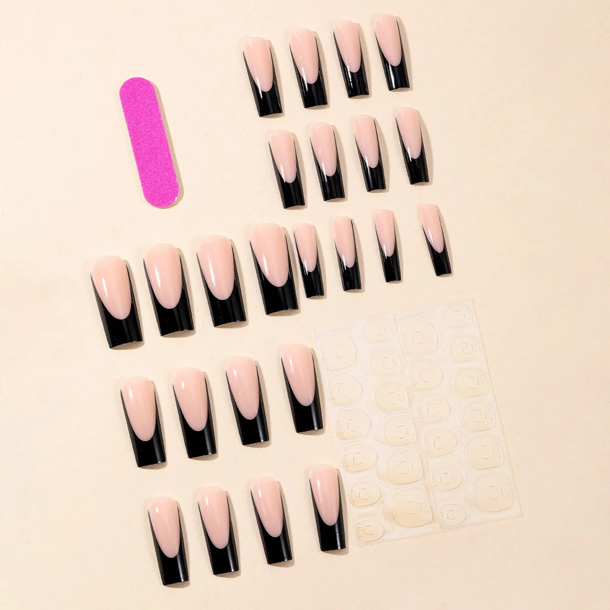 Press-On Nails Ombre French Tip Durable Acrylic Easy Application