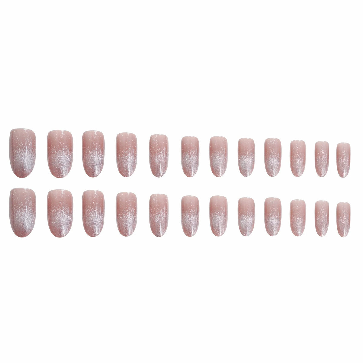 Press-On Nails Ombre Glitter Glue-On
