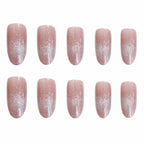 Press-On Nails Ombre Glitter Glue-On