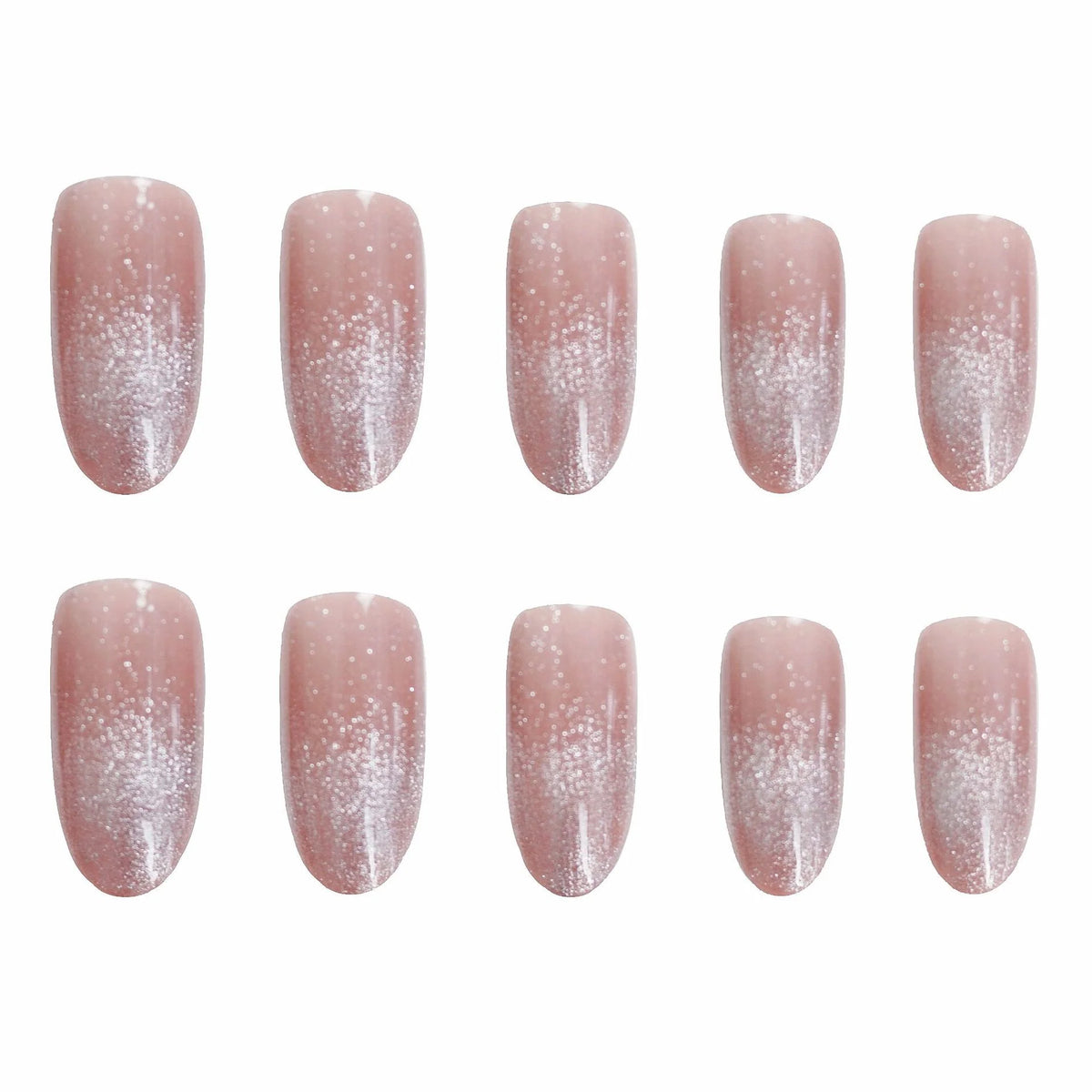 Press-On Nails Ombre Glitter Glue-On