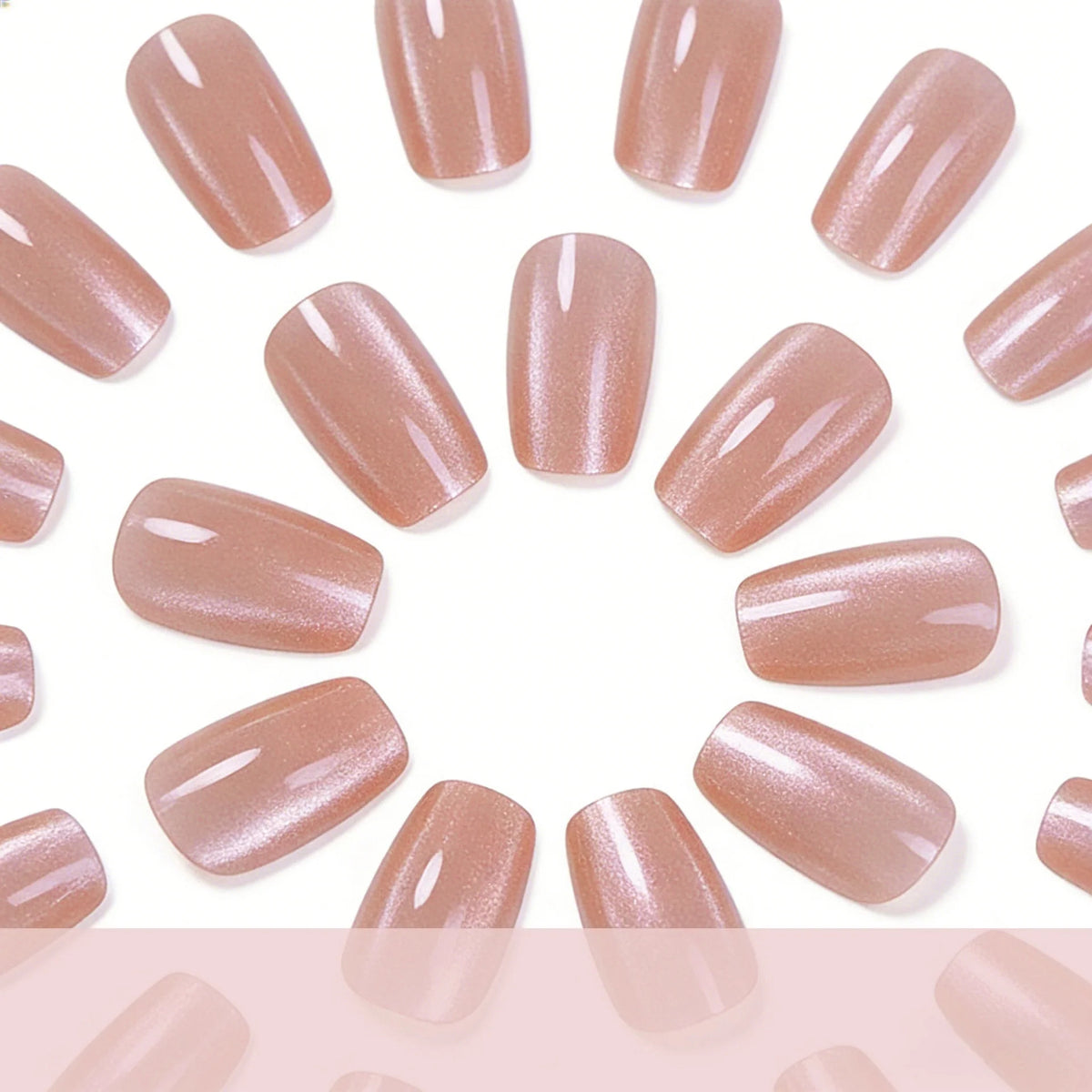 Press-On Nails Ombre Glitter Long-Lasting Set of 24