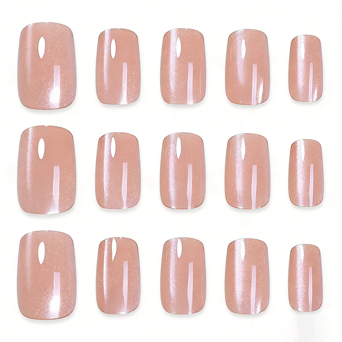 Press-On Nails Ombre Glitter Long-Lasting Set of 24