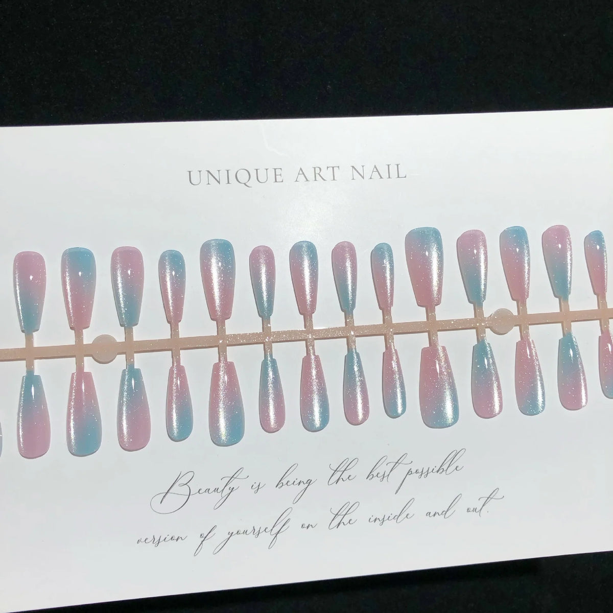 Press-On Nails Ombre Gradient Cat's Eye