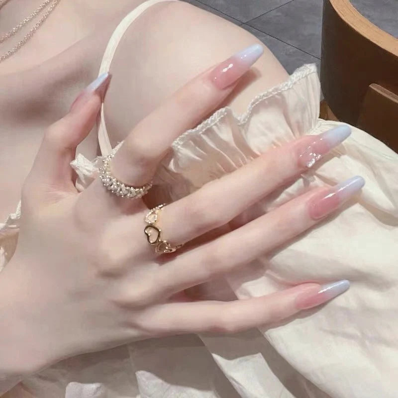 Press-On Nails Ombre Gradient Glue-On & Reusable