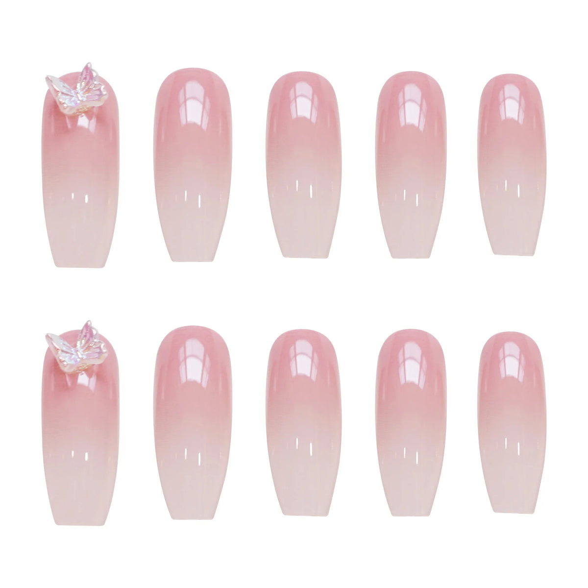 Press-On Nails Ombre Gradient Glue-On & Reusable