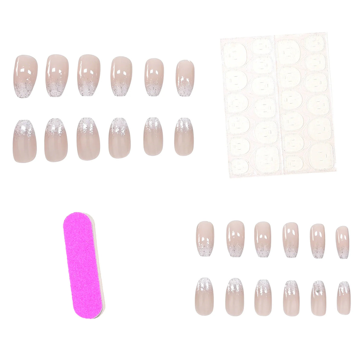 Press-On Nails Ombre Gradient High-Gloss 24-Piece