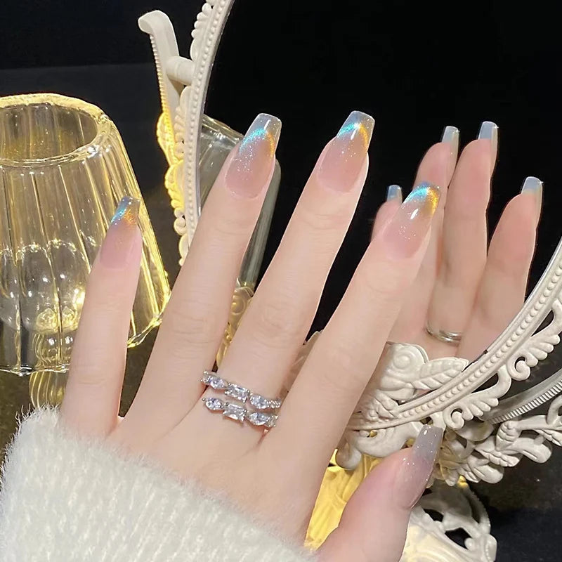 Press-On Nails Ombre Gradient Peel & Stick Reusable