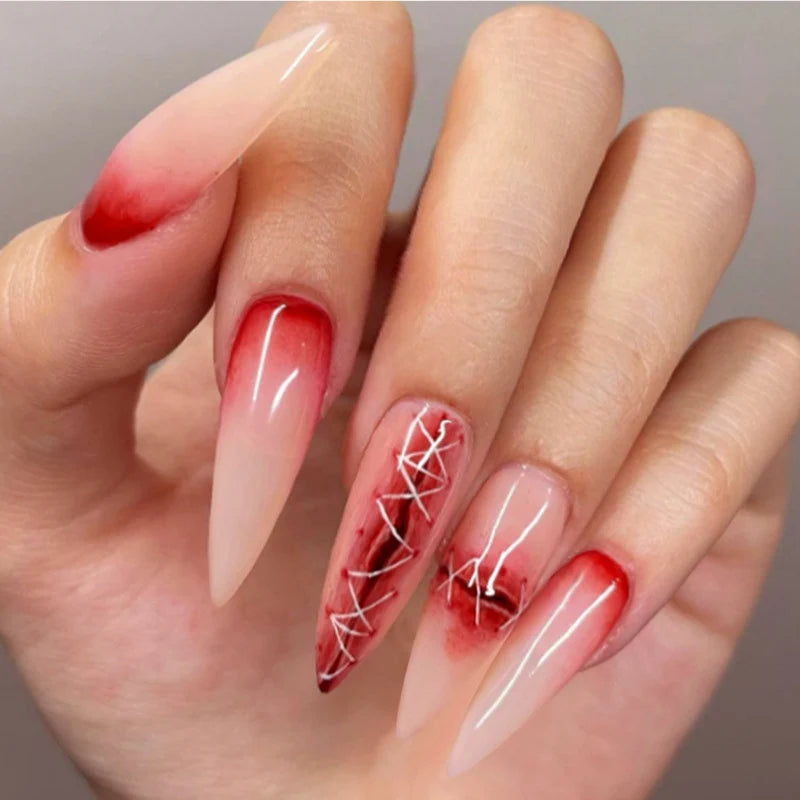 Press-On Nails Ombre Gradient Self-Adhesive Pointed Tips