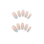 Press-On Nails Ombre Jeweled & Bow Reusable
