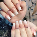 Press-On Nails Ombre Rhinestone Glue-On