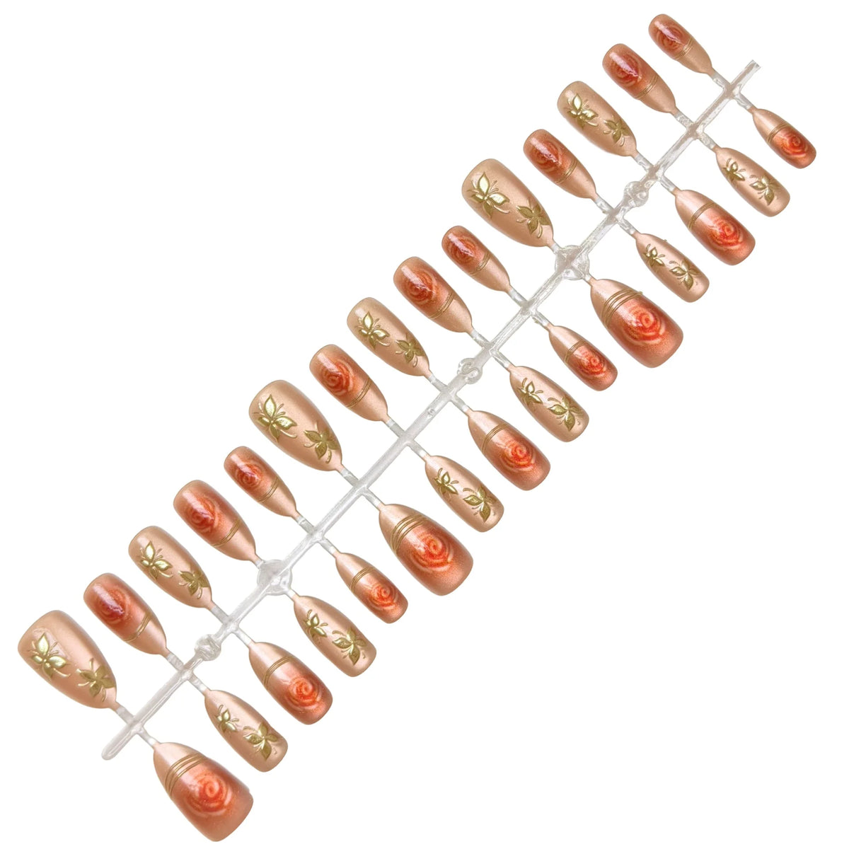 Press-On Nails Ornate Floral Easy Application & Long-Lasting Wear