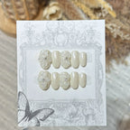 Press-On Nails Oval Floral Accent Reusable