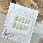 Press-On Nails Oval Floral Accent Reusable