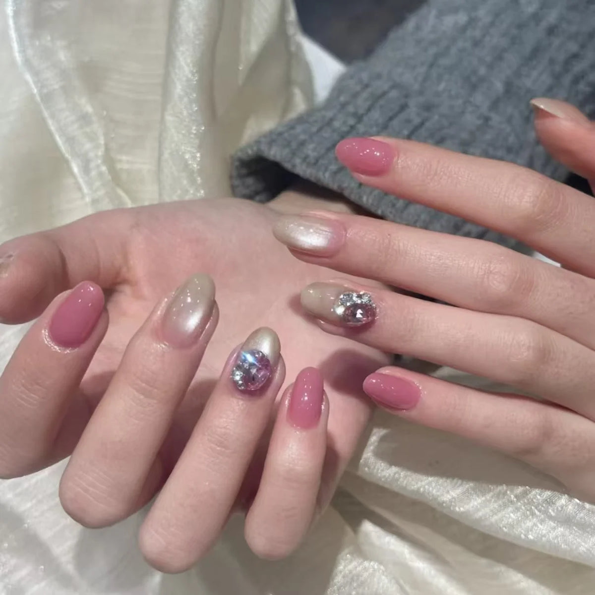 Press-On Nails Oval Floral Durable & Comfortable Fit