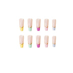 Press-On Nails Pastel Color & Glitter Reusable