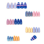 Press-On Nails Patterned Stripes & Polka Dots Reusable