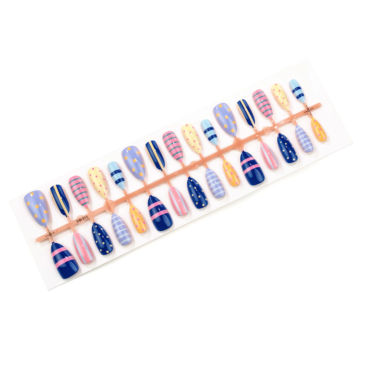 Press-On Nails Patterned Stripes & Polka Dots Reusable