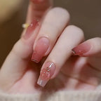 Press-On Nails Peach Ombre Gradient Glue-On Set
