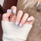 Press-On Nails Peacock Feather Design Easy-Apply & Long-Lasting