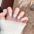 Press-On Nails Peacock Feather Design Easy-Apply & Long-Lasting