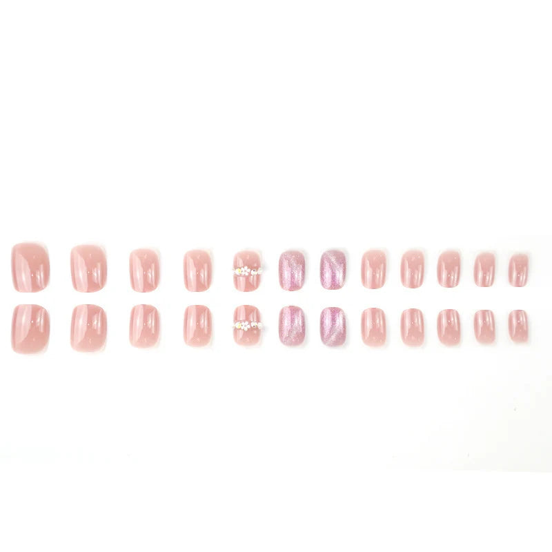 Press-On Nails Pearl Accents Long-Lasting