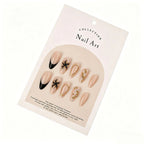 Press-On Nails Pearl & Gold Accents Easy Apply