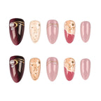Press-On Nails Pearl & Gold Embellished Reusable