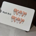 Press-On Nails Peel-And-Press Floral Accent & Rhinestones