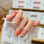 Press-On Nails Peel-And-Stick Floral Design Oval