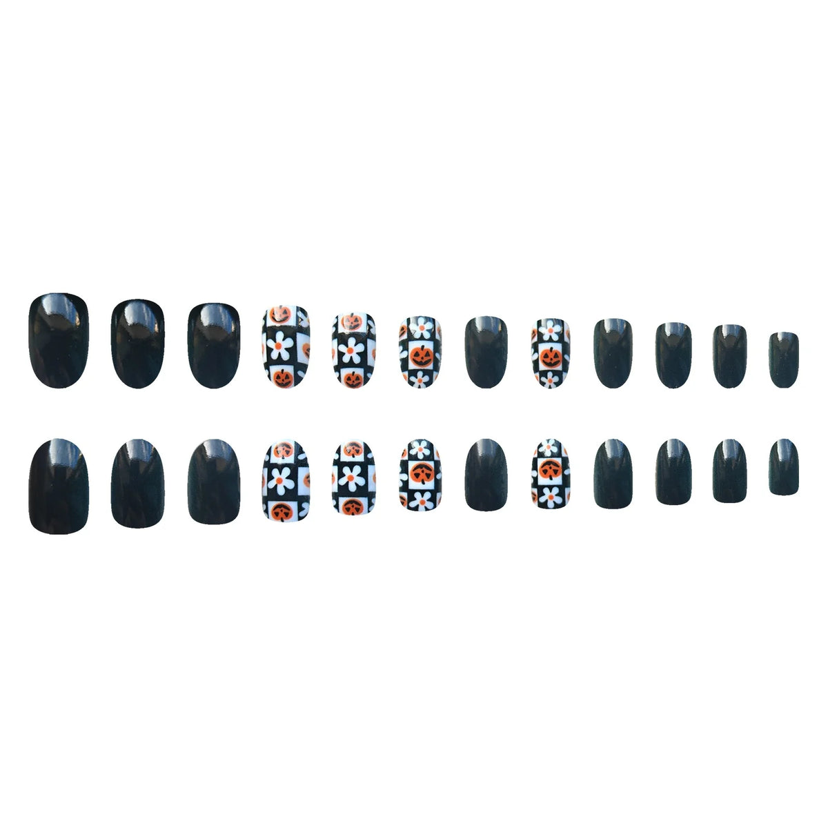 Press-On Nails Peel-And-Stick Floral & Halloween Designs