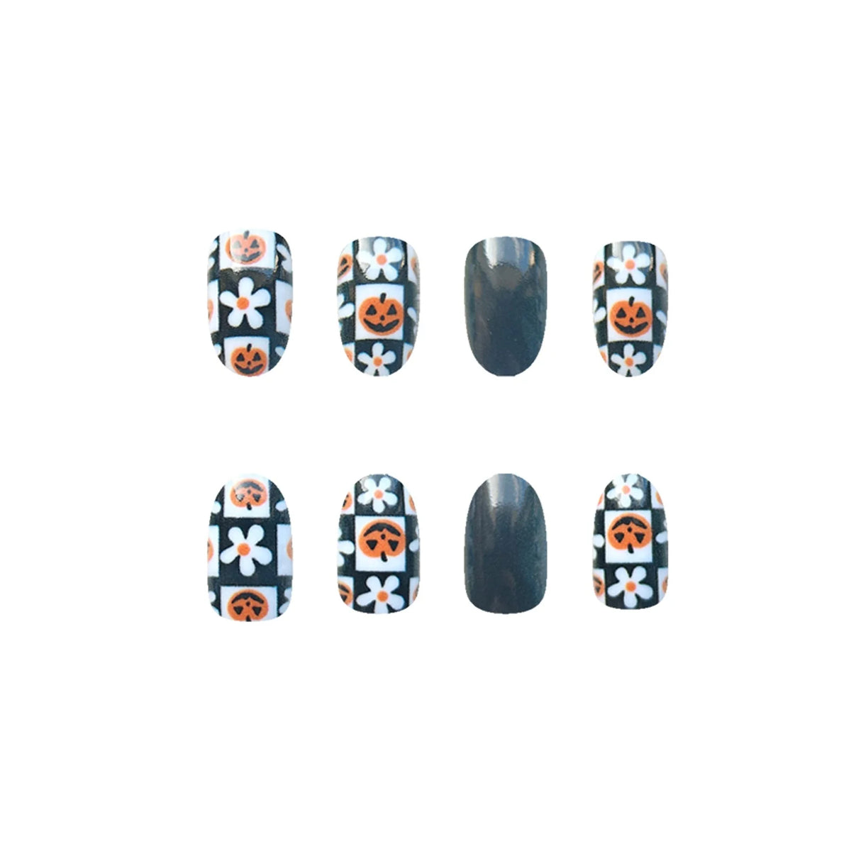 Press-On Nails Peel-And-Stick Floral & Halloween Designs