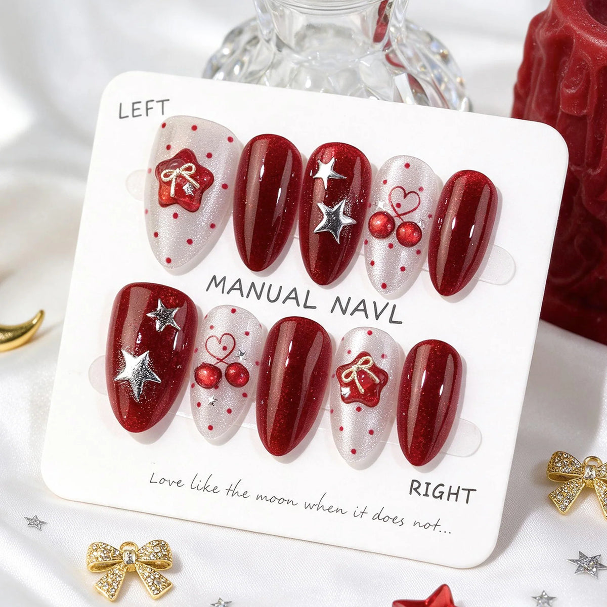Press-On Nails Peel-And-Stick Gemstone & Glitter Multi-Size