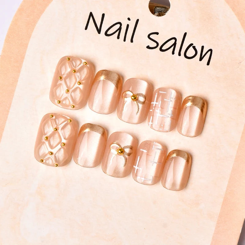 Press-On Nails Peel-And-Stick Gold Accents Multiple Sizes