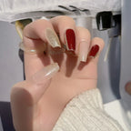 Press-On Nails Peel-And-Stick Gradient Gold Glitter 30-Piece