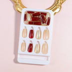 Press-On Nails Peel-And-Stick Gradient Gold Glitter 30-Piece