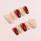 Press-On Nails Peel-And-Stick Gradient Gold Glitter 30-Piece