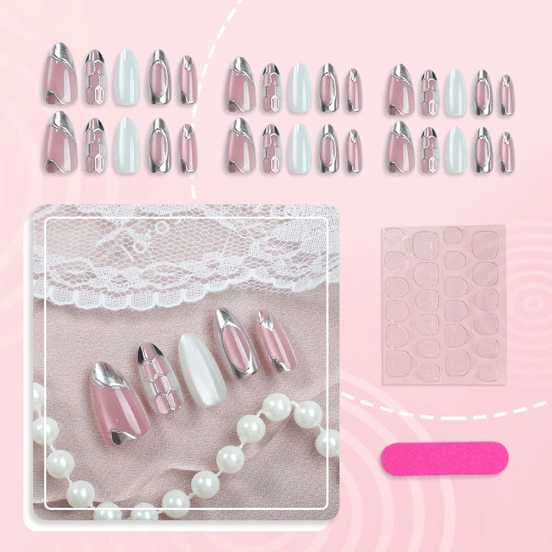 Press-On Nails Peel And Stick Metallic Accent