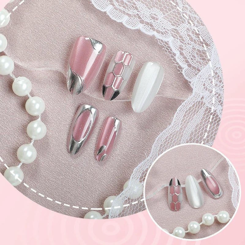 Press-On Nails Peel And Stick Metallic Accent