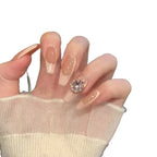 Press-On Nails Peel-And-Stick Natural Pink Sparkle