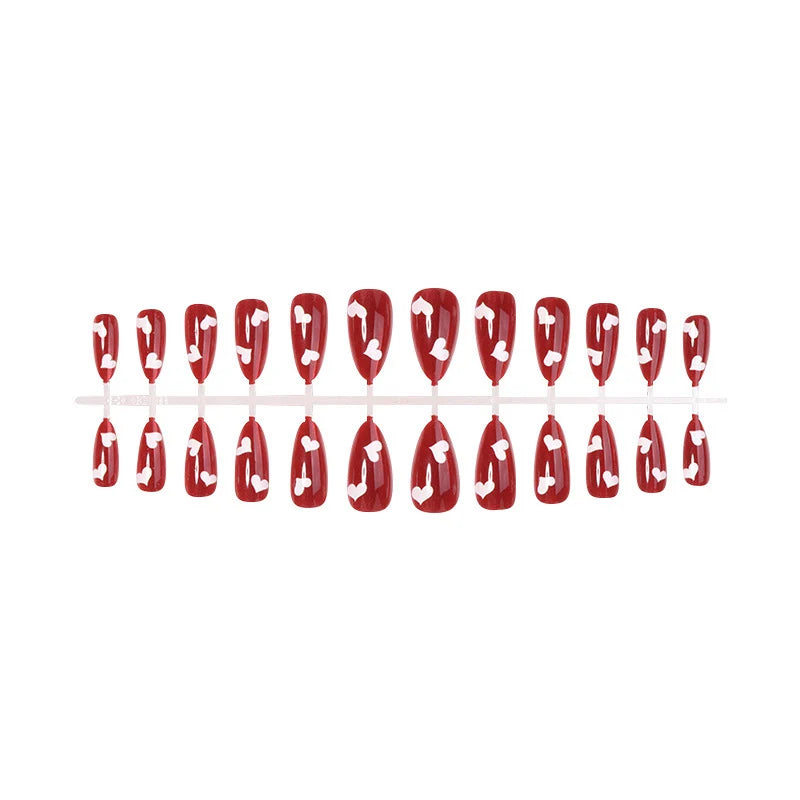 Press-On Nails Peel-And-Stick Reusable Heart Design