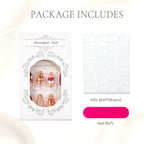 Press-On Nails Peel-And-Stick Reusable Red Floral & Bow Designs