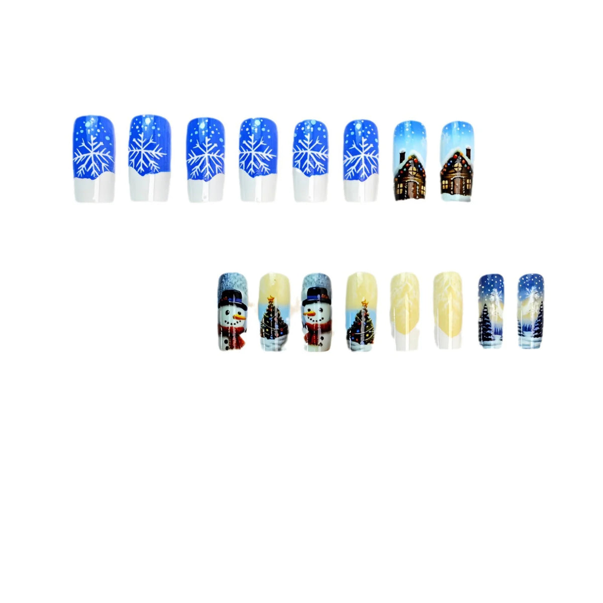 Press-On Nails Peel-And-Stick Snowflake & Holiday Designs