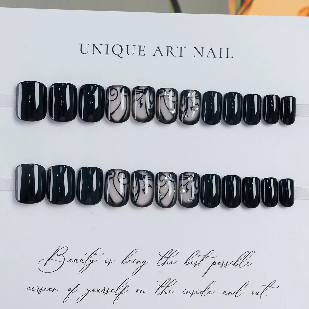 Press-On Nails Peel & Stick Floral Design