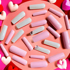 Press-On Nails Pink Ombre Heart Accents Comfort Fit