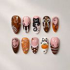 Press-On Nails Playful Artistic Designs Easy Application