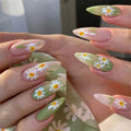 Press-On Nails Pointed Floral Easy Peel