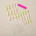 Press-On Nails Pointed Floral Easy Peel