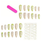 Press-On Nails Pointed Floral Easy Peel